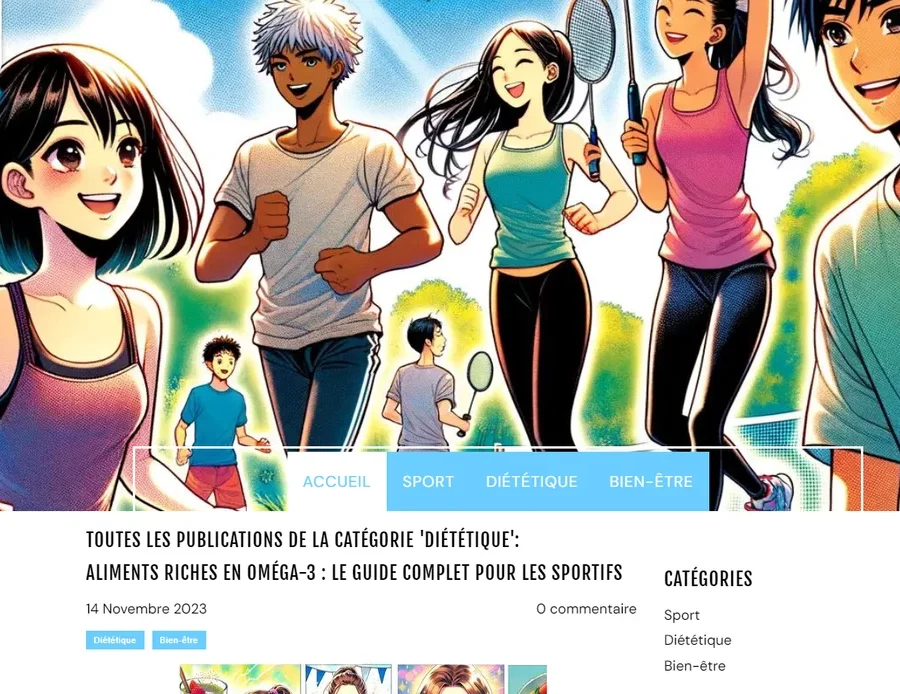 Sportif 68, un blog sport, diététique et bien être dans l'univers du Manga
